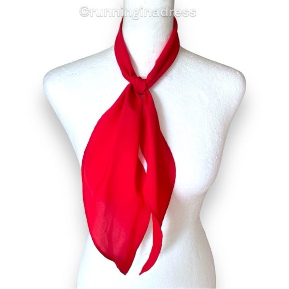 Square Up Red Neckerchief Tie - Picture 5 of 12